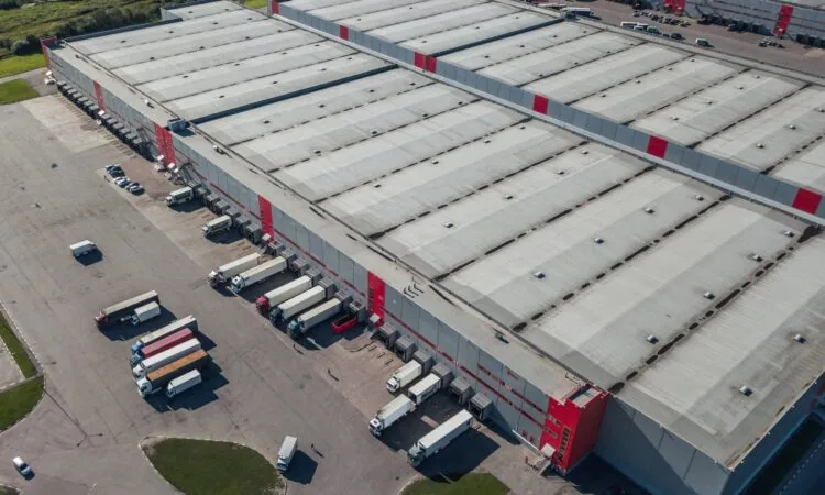 Aerial view of logistic center aerial view of logistic center